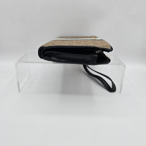 Michael Kors Wristlet Double Zip Brown Monogram Jet Set 7.5" x 4.5" - Picture 8 of 12